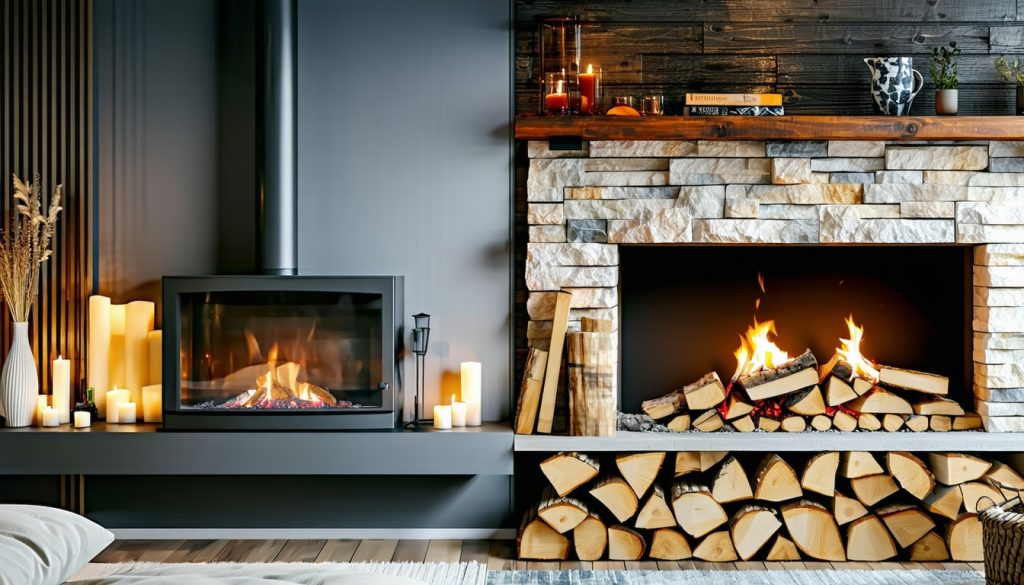 modern vagy rusztikus kandallók